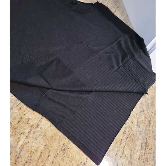 Chateau Size S/M Black Knit Poncho Butterfly Sleeve Sweater Asymmetric Hem Goth - Picture 5 of 12